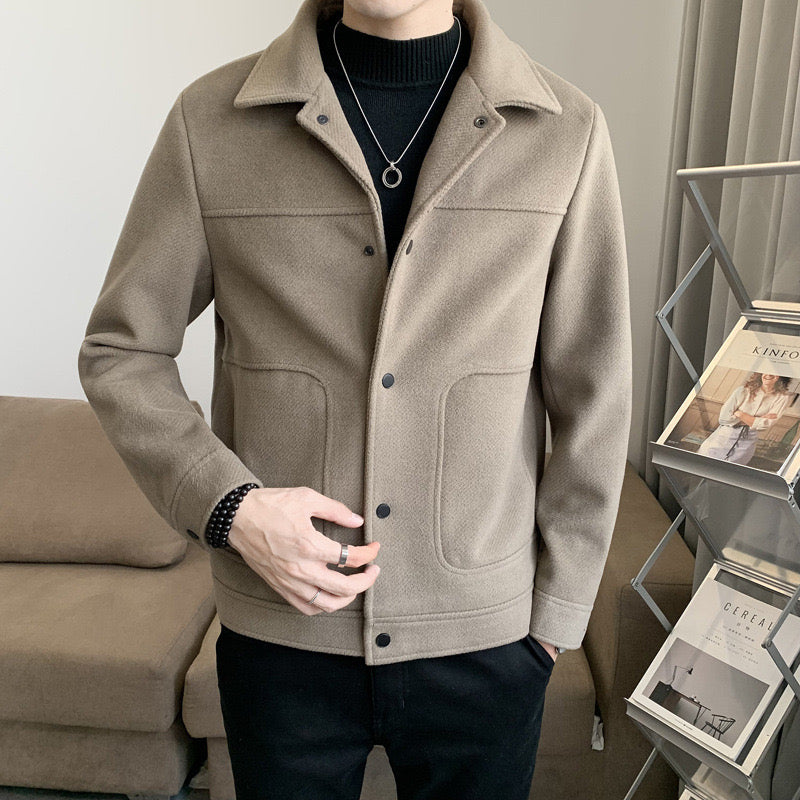 men's jacket autumn and winter korean style fashionable slim casual thick all-matching coat men