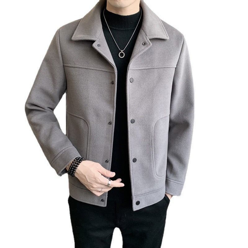 men's jacket autumn and winter korean style fashionable slim casual thick all-matching coat men