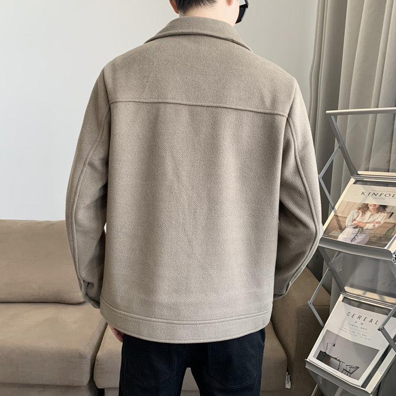 men's jacket autumn and winter korean style fashionable slim casual thick all-matching coat men