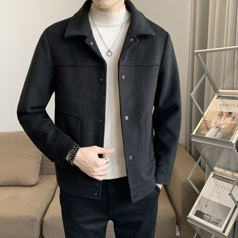 men's jacket autumn and winter korean style fashionable slim casual thick all-matching coat men